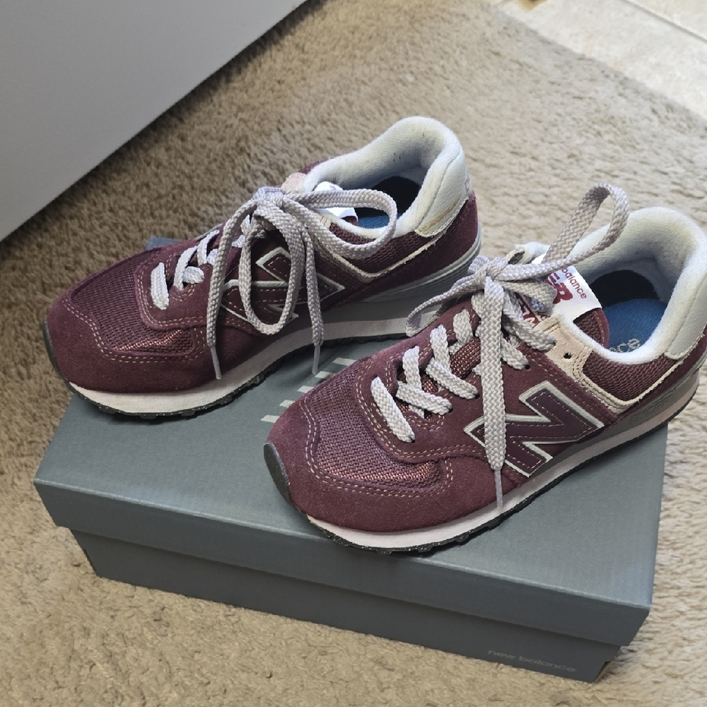 New Balance Maroon and Gray Sneakers